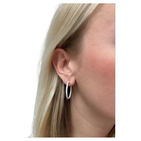 Tiffany and Co. Diamond Drop Hoop Earrings For Sale at 1stDibs