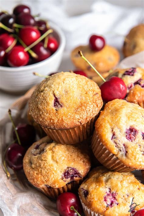 Easy Cherry Muffins with Almond Extract