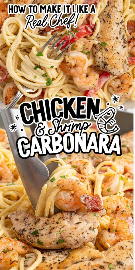 Olive Garden Copycat Chicken And Shrimp Carbonara - Spaceships and ...