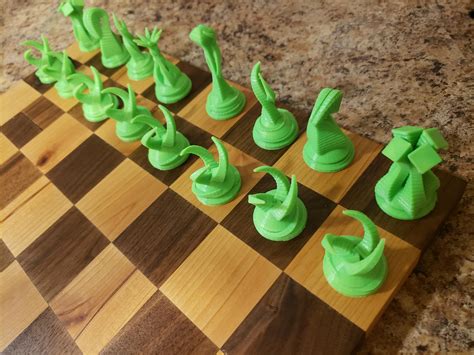 3D Printable Chess Board, 1919 chess set 3d models.