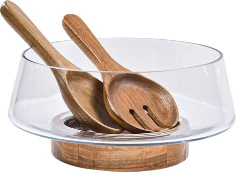 Amazon.com | KITEISCAT Extra Large Glass Salad Bowl Set - Salad Bowls ...
