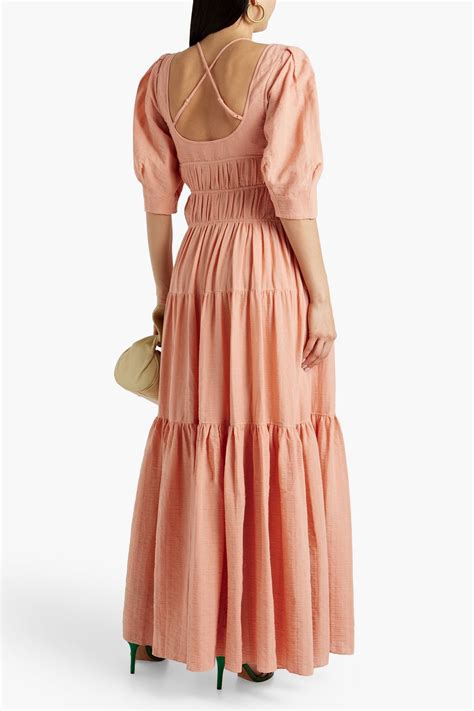 SIMKHAI Wilder tiered gathered cotton-blend gauze maxi dress | THE OUTNET