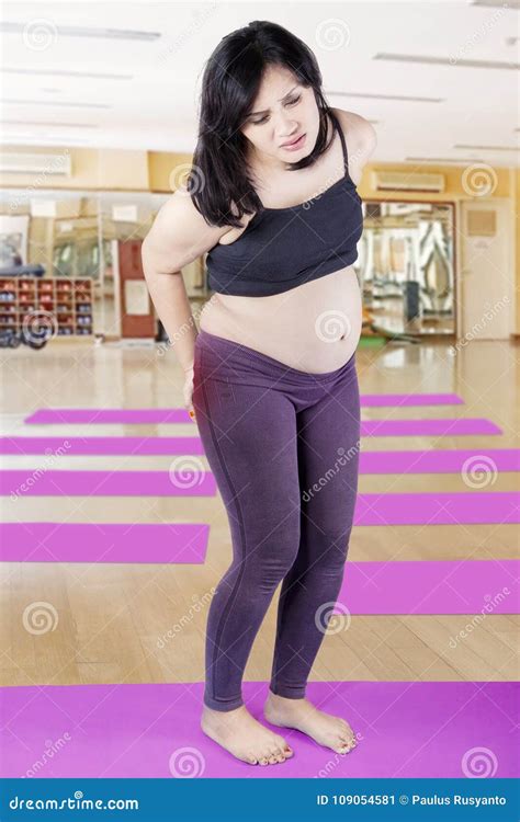 Pregnant Woman Suffering Backache Stock Image - Image of center ...