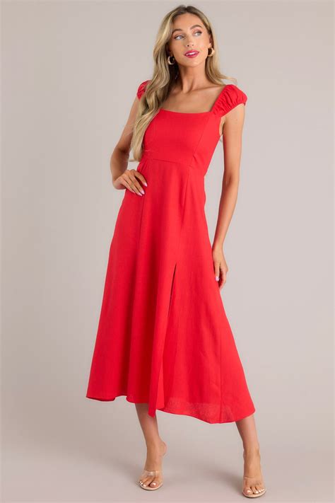Red Midi Dress - All Dresses | Red Dress