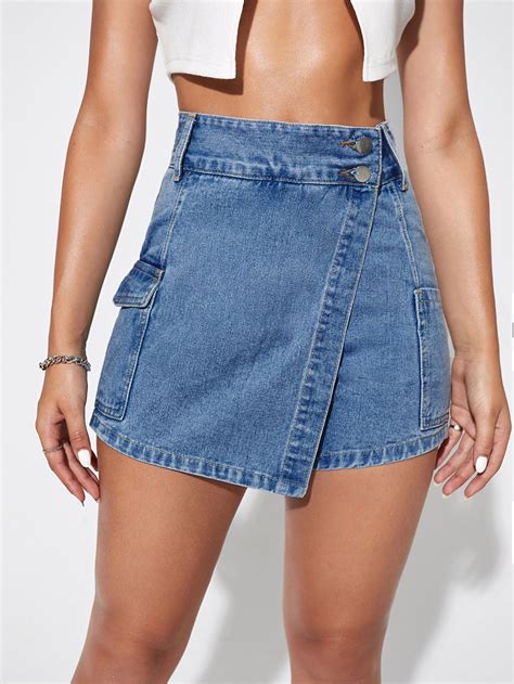 Denim Skort With Pocket Zara at Amber Whitacre blog