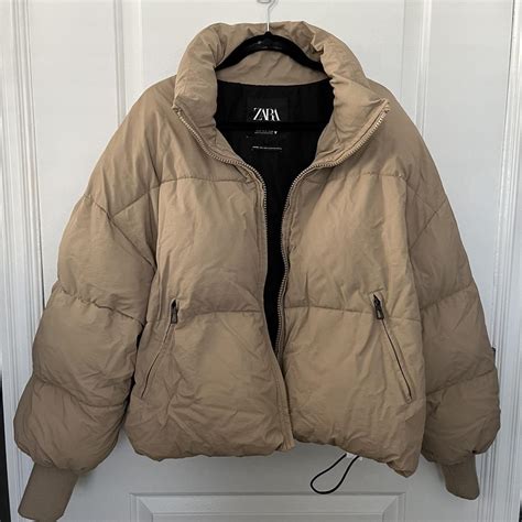 Repop - the famous ZARA beige puffer jacket Bought... - Depop