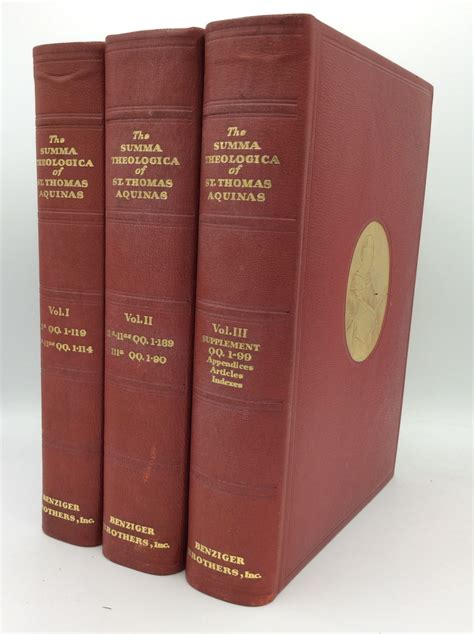 SUMMA THEOLOGICA: First American Edition in Three Volumes by St. Thomas ...