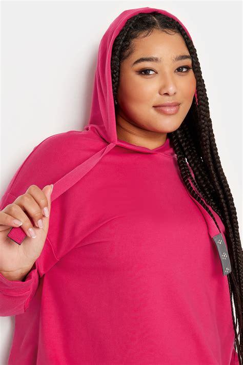 Plus Size Pink Embellished Tie Hoodie | Yours Clothing