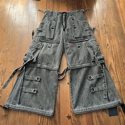 TRIPP NYC BAGGY RAVER DENIM X STRAP STRAPS DENIM... - Depop