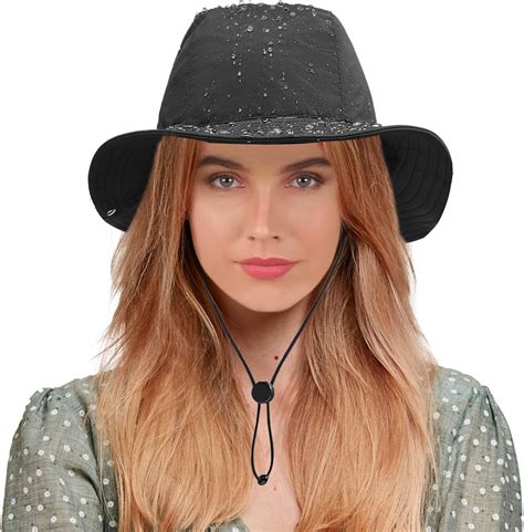 Amazon.com: Womens Rain Hat, Waterproof Rain Hats Wide Brim, Breathable ...