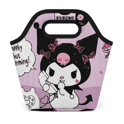 Kuromi And My Melody Lunch Bag, Insulated Lunch Tote Large Lunch Box Container Reusable ...