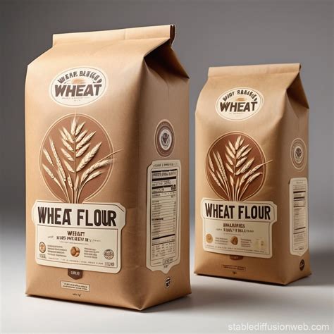 Wheat Flour Packaging Design on Kraft Paper | Stable Diffusion Online