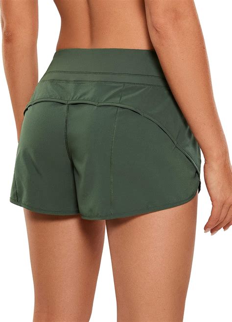 CRZ YOGA Women's Quick Dry Workout Running Shorts Mesh Liner - 2.5 ...