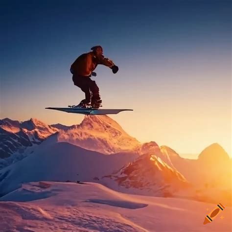 Sunset skiing in the alps on Craiyon