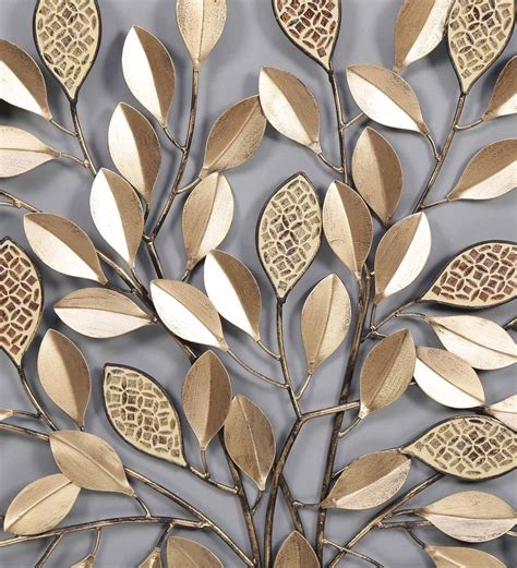 Buy Gold Metal Decorative Wall Art by Global Glory Online - Floral ...