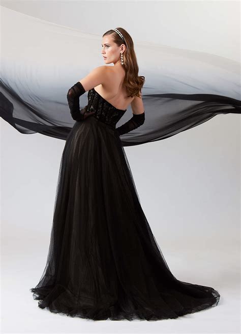 Azazie Persephone Black Nude Ball-Gown Lace Tulle Dress | Azazie