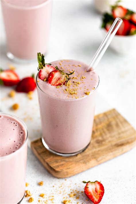 Strawberry Banana Protein Shake - Eat With Clarity