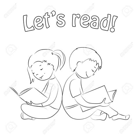 Kids Reading Coloring Pages at GetColorings.com | Free printable ...
