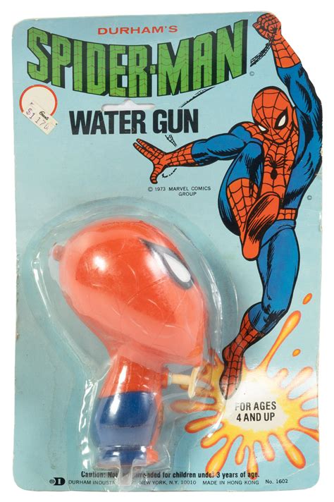 Bid Now: SPIDER-MAN Squirt Gun on Card, 1973 - December 4, 0122 11:00 ...