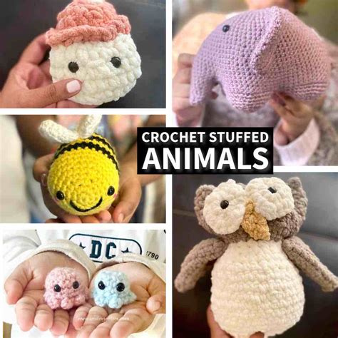 5 Cute Crochet Stuffed Animals - Smiling Colors