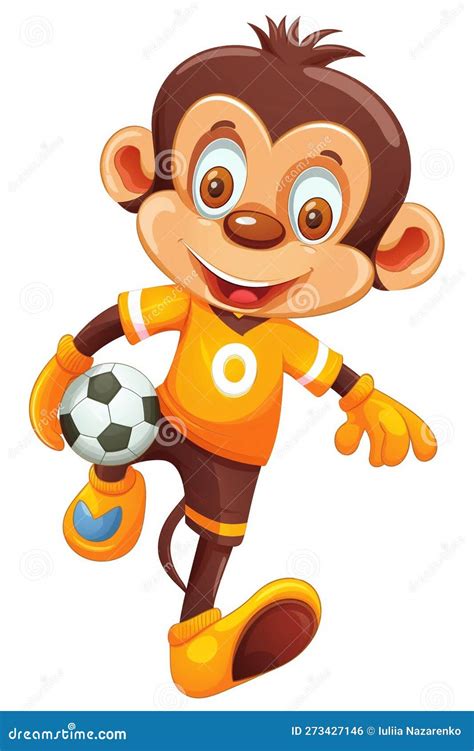 Portrait of a Monkey with a Soccer Ball. AI Genarated Stock ...
