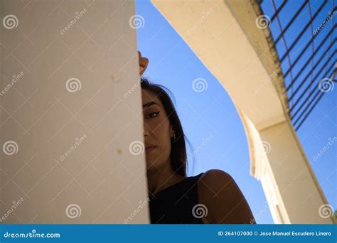 Spanish Beautiful Brunette Woman Posing for Photo Shoot. the Woman is ...