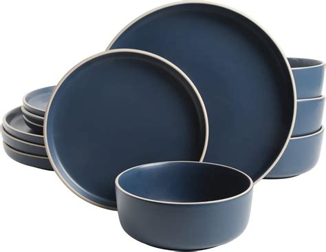 Amazon.com | Everyday Essential Cobalt Dinnerware Set, 12-Piece Set ...