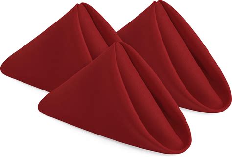 Amazon.com: ITOS365 100% Cotton Dinner Napkins Red Cloth Napkin - 6 ...