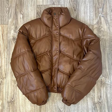 Brown Puffer Jacket #brown #puffer #northface... - Depop