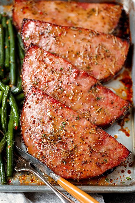 Baked Ham Steaks Sheet Pan Dinner Recipe | Ham steak dinner, Sheet pan ...