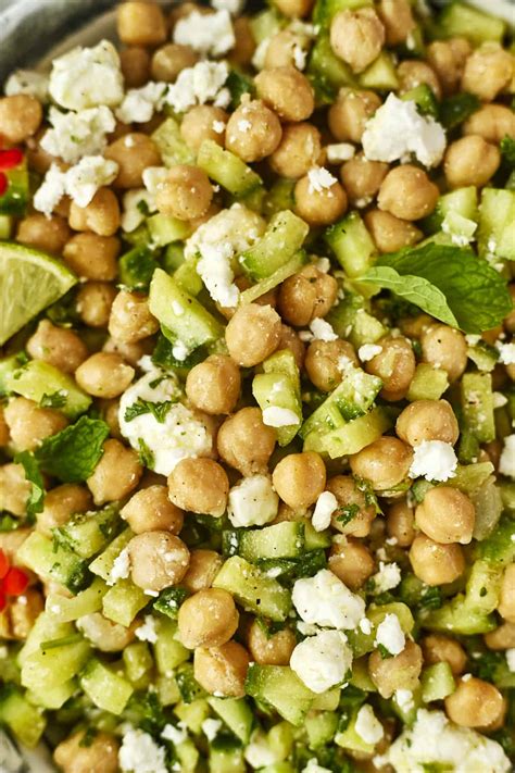 Chickpea Cucumber Feta Salad