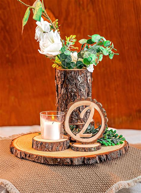 Set of 10 10-109 inch wood slices Wood centerpieces for tables rustic ...