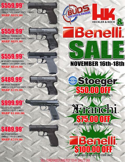 Sales & Special Deals | Bud's Gun Shop & Range, Lexington KY