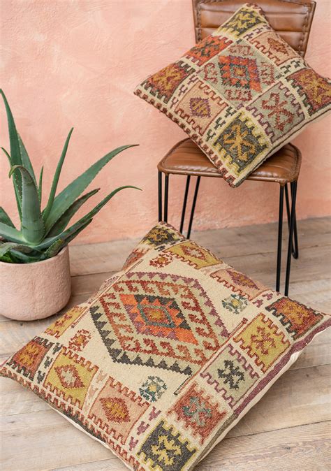Narayan Kilim Extra Large/Floor Cushion Cover, 70 x 70cm | Cushions ...