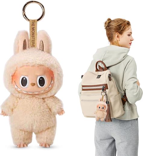 Labubu Popmart Monster Keychain Labubu Boneca Labubu Anel chave de