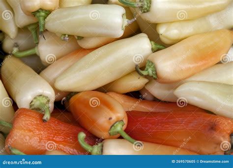 Stack of Hungarian Wax Pepper on a Market Stall Stock Image - Image of ...