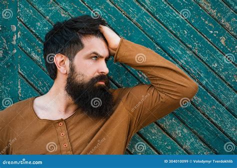 Bearded Man with Beard, Bearded Gay. Barbershop Concept. Mustache Men ...