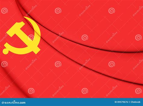 Flag of Chinese Communist Party. Stock Illustration - Illustration of ...