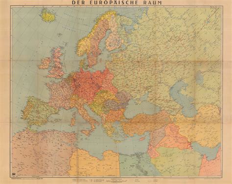 Richard Schwarz, World War II German map of Europe, 1944 | The Map House