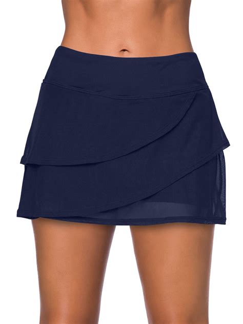 Asoul Women Solid Swim Shorts with Pockets High Waisted Swim ...