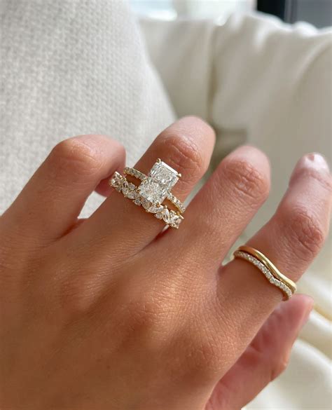 "Ring stack of our dreams! 💍 | Emerald engagement ring cut, Radiant cut ...