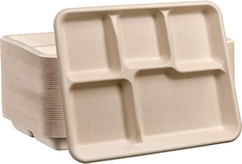 100% Compostable 5 Compartment Plates [125 Pack] Nepal | Ubuy