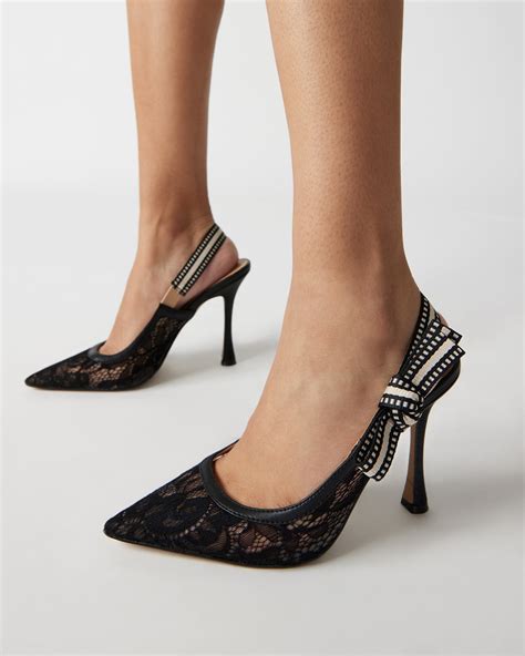 BRI Black Lace Slingback Pump Women's Heel – Steve Madden