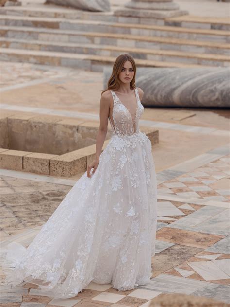 Sheer Lace Back Wedding Dresses