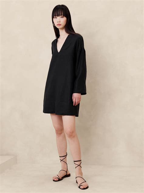 European Linen Kaftan Mini Dress | Banana Republic