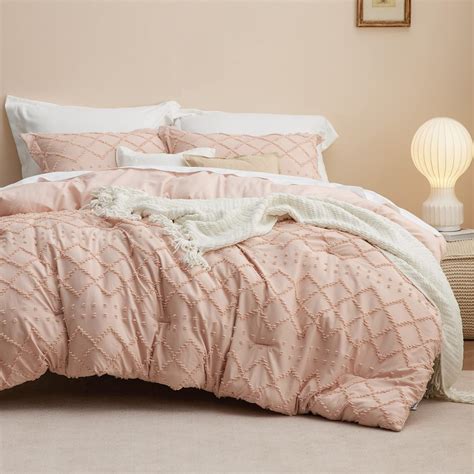 Amazon.com: Bedsure Twin/Twin XL Comforter Set Dorm Bedding - Coral ...