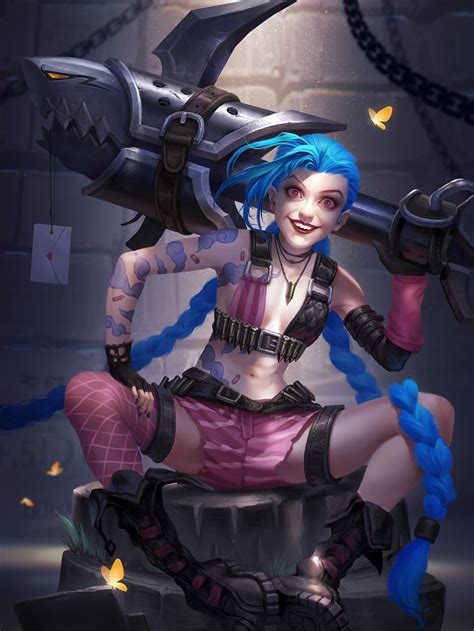 Jinx by Wu Tong | Lol league of legends, League of legends, League of ...