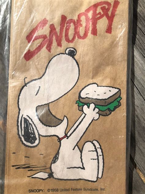 Vintage Snoopy lunch bags 1958 Snoopy Paper sack lunch bags | Etsy