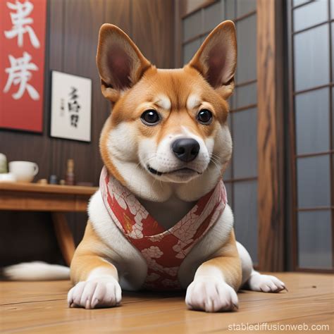 Japanese Style Dog in 3D | Stable Diffusion Online