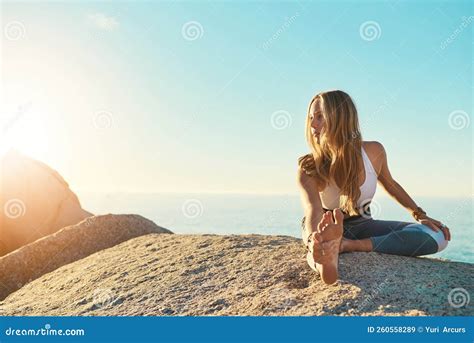 Yoga Make Me a Better Me. an Athletic Young Woman Practicing Yoga on ...